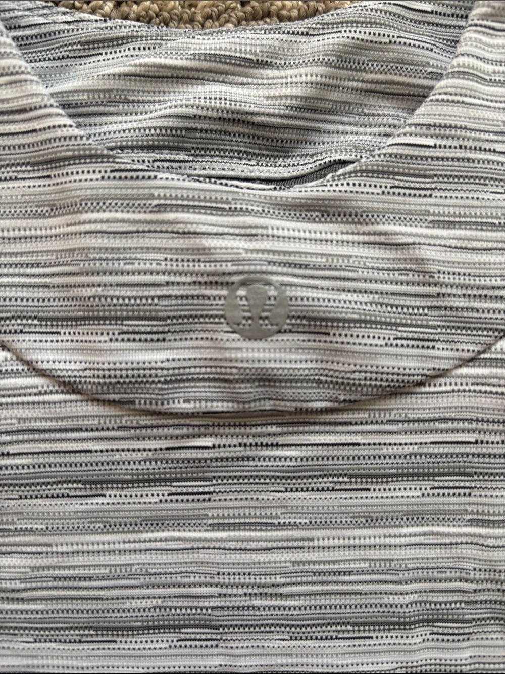 Lululemon Scoop Back Tank in the Cyber Stripe White Silver Fox - Picture 4 of 7